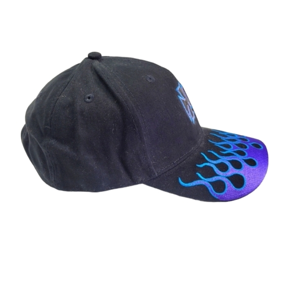 CSI Black with Blue & Purple Iron Cross and Flames Adjustable - Picture 6 of 9